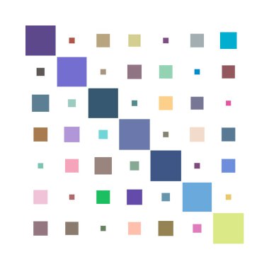 7x7 küp, kare geometrik düzenleme. Kare resimleme