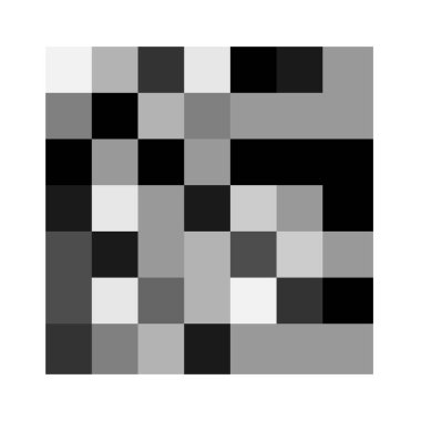 7x7 küp, kare geometrik düzenleme. Kare resimleme