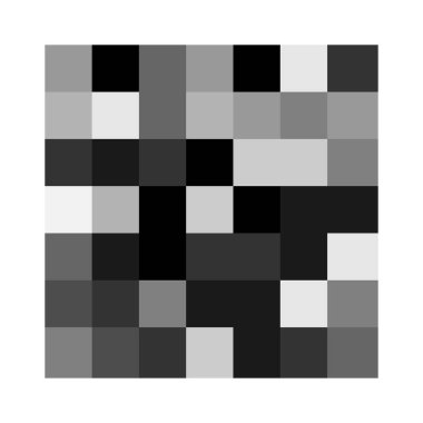 7x7 küp, kare geometrik düzenleme. Kare resimleme