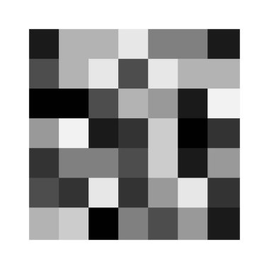 7x7 küp, kare geometrik düzenleme. Kare resimleme