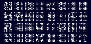 7x7 küp, kare geometrik düzenleme. Kare resimleme