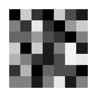 7x7 küp, kare geometrik düzenleme. Kare resimleme