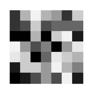 7x7 küp, kare geometrik düzenleme. Kare resimleme