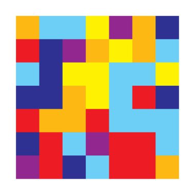 7x7 küp, kare geometrik düzenleme. Kare resimleme