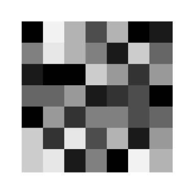 7x7 küp, kare geometrik düzenleme. Kare resimleme