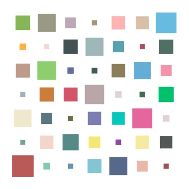 7x7 küp, kare geometrik düzenleme. Kare resimleme