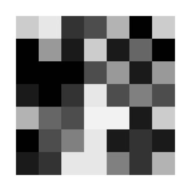 7x7 küp, kare geometrik düzenleme. Kare resimleme