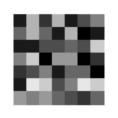 7x7 küp, kare geometrik düzenleme. Kare resimleme