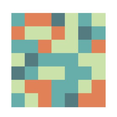 7x7 küp, kare geometrik düzenleme. Kare resimleme