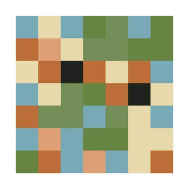 7x7 küp, kare geometrik düzenleme. Kare resimleme