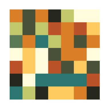 7x7 küp, kare geometrik düzenleme. Kare resimleme