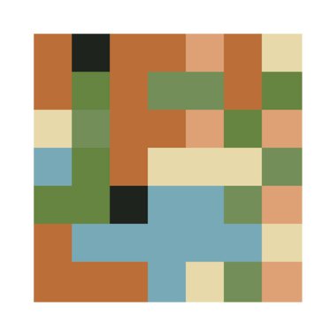 7x7 küp, kare geometrik düzenleme. Kare resimleme