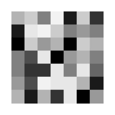 7x7 küp, kare geometrik düzenleme. Kare resimleme