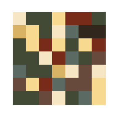 7x7 küp, kare geometrik düzenleme. Kare resimleme