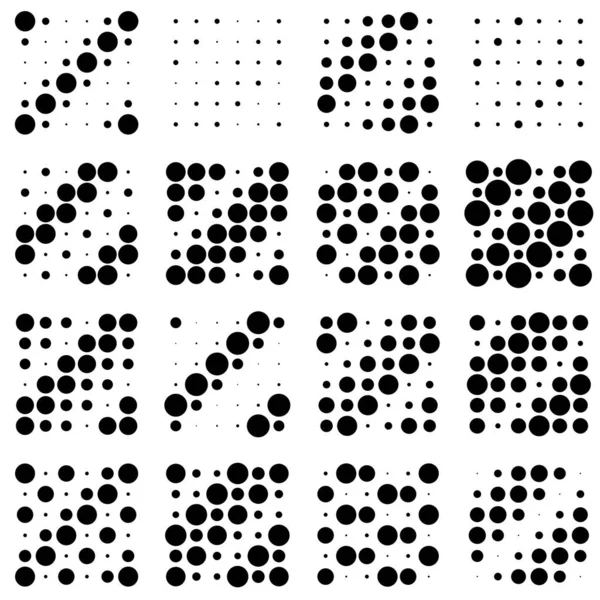 6X6圆点变异设计 圆形网格和网格 — 图库矢量图片