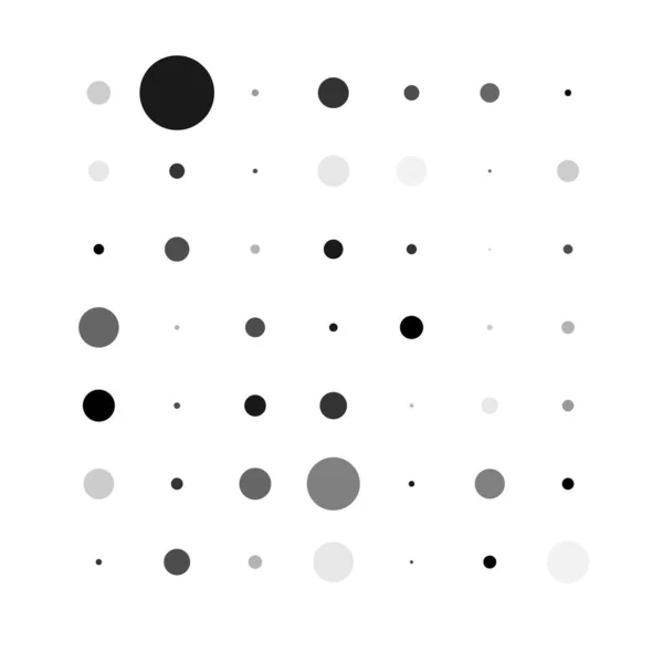 7X7 Circles Dots Variation Design Dotted Speckles Freckles Circles Grid — Stock Vector