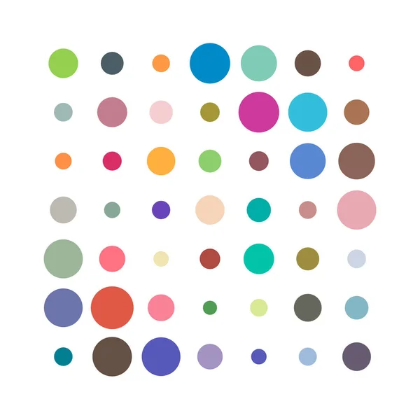 7X7 Circles Dots Variation Design Dotted Speckles Freckles Circles Grid — Stock Vector