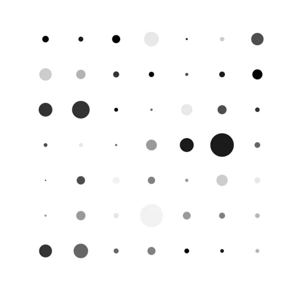 7X7 Circles Dots Variation Design Dotted Speckles Freckles Circles Grid — Stock Vector