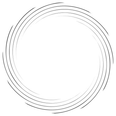 Spiral, kıvrık dairesel girdap, dairesel vektör çizimi. Döndürme, girdap etkisi