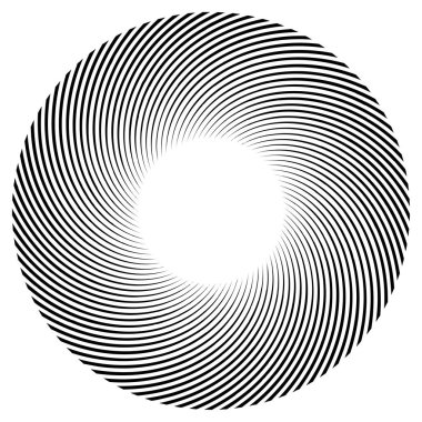 Spiral, kıvrık dairesel girdap, dairesel vektör çizimi. Döndürme, girdap etkisi