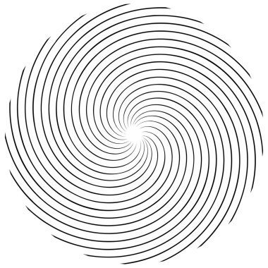 Spiral, kıvrık dairesel girdap, dairesel vektör çizimi. Döndürme, girdap etkisi