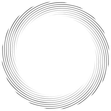 Spiral, kıvrık dairesel girdap, dairesel vektör çizimi. Döndürme, girdap etkisi