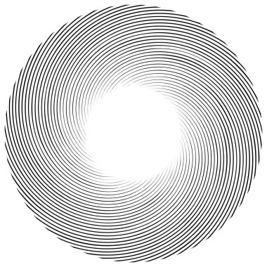 Spiral, kıvrık dairesel girdap, dairesel vektör çizimi. Döndürme, girdap etkisi