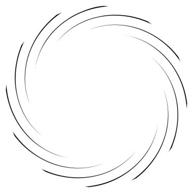Spiral, kıvrık dairesel girdap, dairesel vektör çizimi. Döndürme, girdap etkisi
