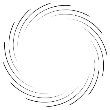 Spiral, kıvrık dairesel girdap, dairesel vektör çizimi. Döndürme, girdap etkisi