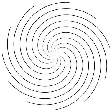 Spiral, kıvrık dairesel girdap, dairesel vektör çizimi. Döndürme, girdap etkisi