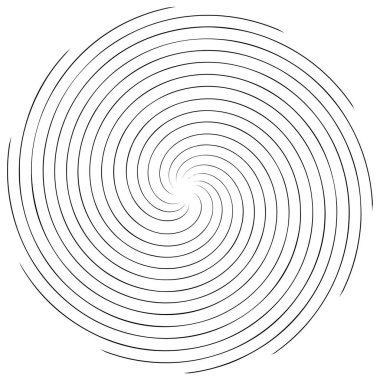 Spiral, kıvrık dairesel girdap, dairesel vektör çizimi. Döndürme, girdap etkisi