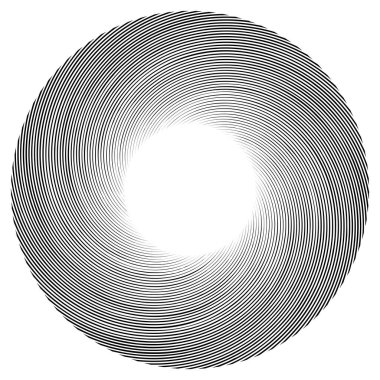 Spiral, kıvrık dairesel girdap, dairesel vektör çizimi. Döndürme, girdap etkisi