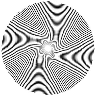 Spiral, kıvrık dairesel girdap, dairesel vektör çizimi. Döndürme, girdap etkisi
