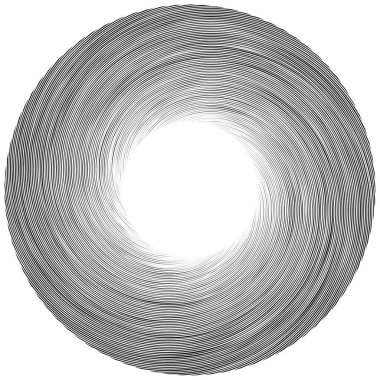 Spiral, kıvrık dairesel girdap, dairesel vektör çizimi. Döndürme, girdap etkisi