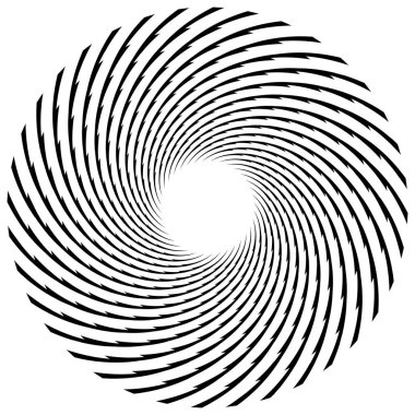 Spiral, kıvrık dairesel girdap, dairesel vektör çizimi. Döndürme, girdap etkisi