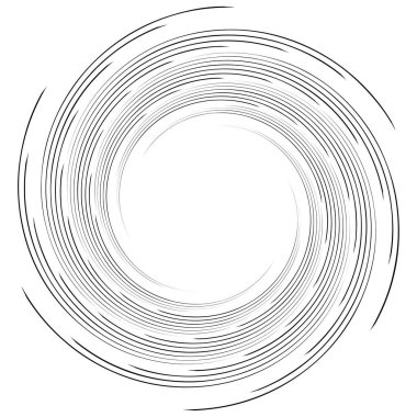 Spiral, kıvrık dairesel girdap, dairesel vektör çizimi. Döndürme, girdap etkisi