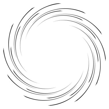 Spiral, kıvrık dairesel girdap, dairesel vektör çizimi. Döndürme, girdap etkisi