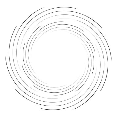 Spiral, kıvrık dairesel girdap, dairesel vektör çizimi. Döndürme, girdap etkisi