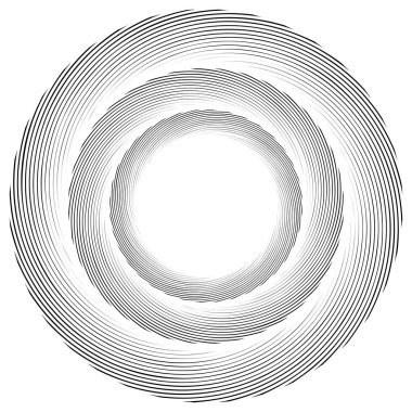 Spiral, kıvrık dairesel girdap, dairesel vektör çizimi. Döndürme, girdap etkisi