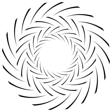 Spiral, kıvrık dairesel girdap, dairesel vektör çizimi. Döndürme, girdap etkisi