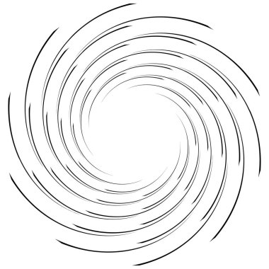 Spiral, kıvrık dairesel girdap, dairesel vektör çizimi. Döndürme, girdap etkisi