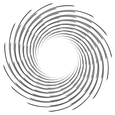 Spiral, kıvrık dairesel girdap, dairesel vektör çizimi. Döndürme, girdap etkisi