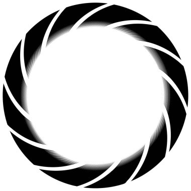 Spiral, kıvrık dairesel girdap, dairesel vektör çizimi. Döndürme, girdap etkisi