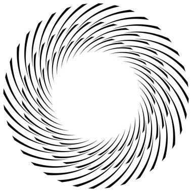 Spiral, kıvrık dairesel girdap, dairesel vektör çizimi. Döndürme, girdap etkisi