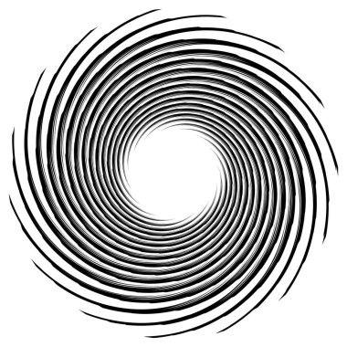 Spiral, kıvrık dairesel girdap, dairesel vektör çizimi. Döndürme, girdap etkisi