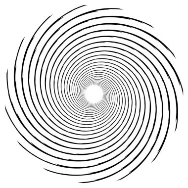 Spiral, kıvrık dairesel girdap, dairesel vektör çizimi. Döndürme, girdap etkisi