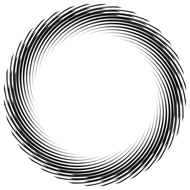 Spiral, kıvrık dairesel girdap, dairesel vektör çizimi. Döndürme, girdap etkisi