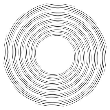 Spiral, kıvrık dairesel girdap, dairesel vektör çizimi. Döndürme, girdap etkisi