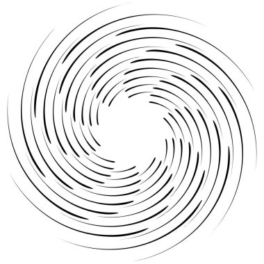 Spiral, kıvrık dairesel girdap, dairesel vektör çizimi. Döndürme, girdap etkisi