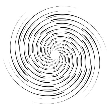 Spiral, kıvrık dairesel girdap, dairesel vektör çizimi. Döndürme, girdap etkisi
